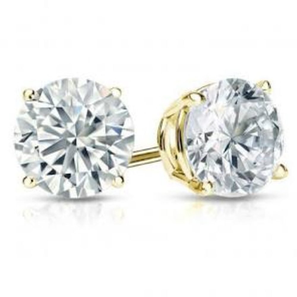 18k 2ct Brilliant Cut Studs - Picture 3 of 13